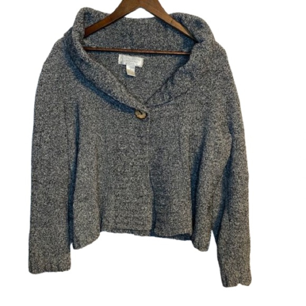 United States Open Sweater Cardigan Charcoal  Snap Closure Comfy Layering